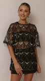 Lira Sequin Tee Black