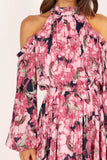 Hilary Pleated Maxi Dress Pink Floral