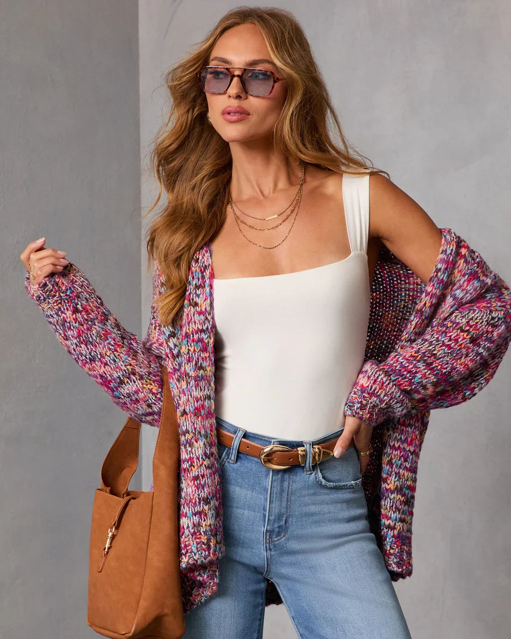 Soft Energy Multi Color Open Front Cardigan