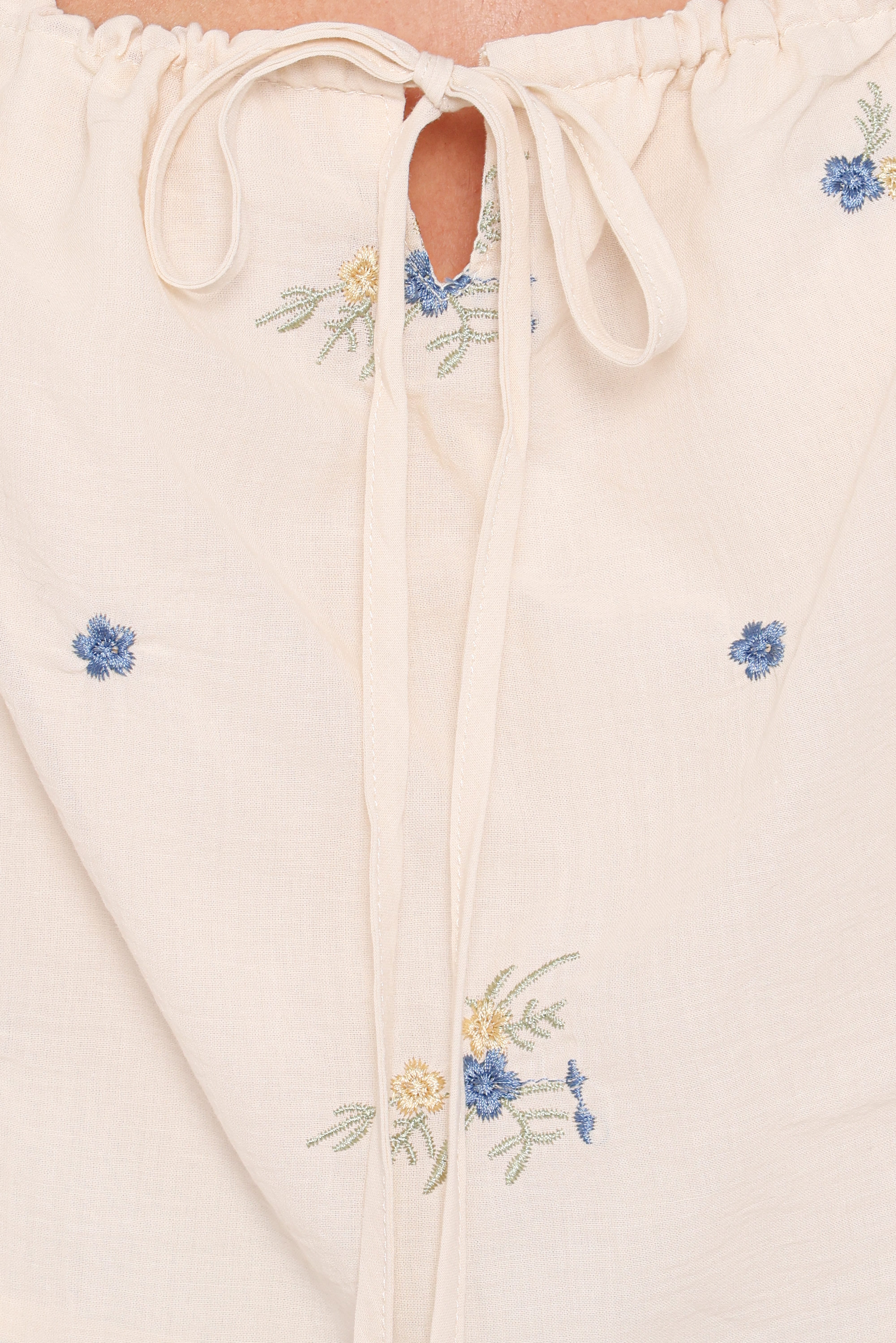 Marnie Top Ivory Blue Floral