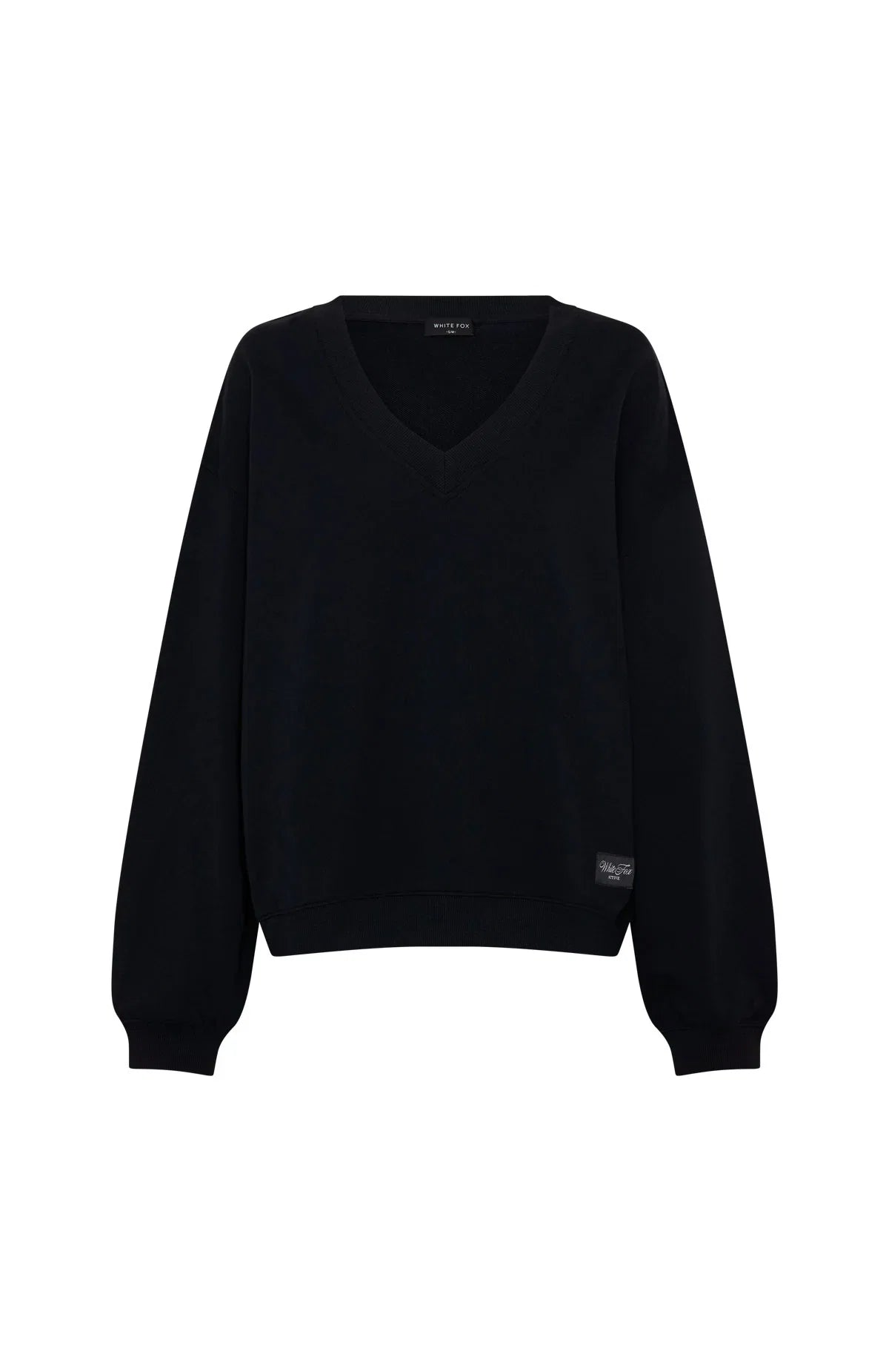 Shutting It Down V Neck Oversized Sweater Black