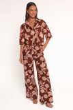 Samira Wide Leg Pant Orange Floral