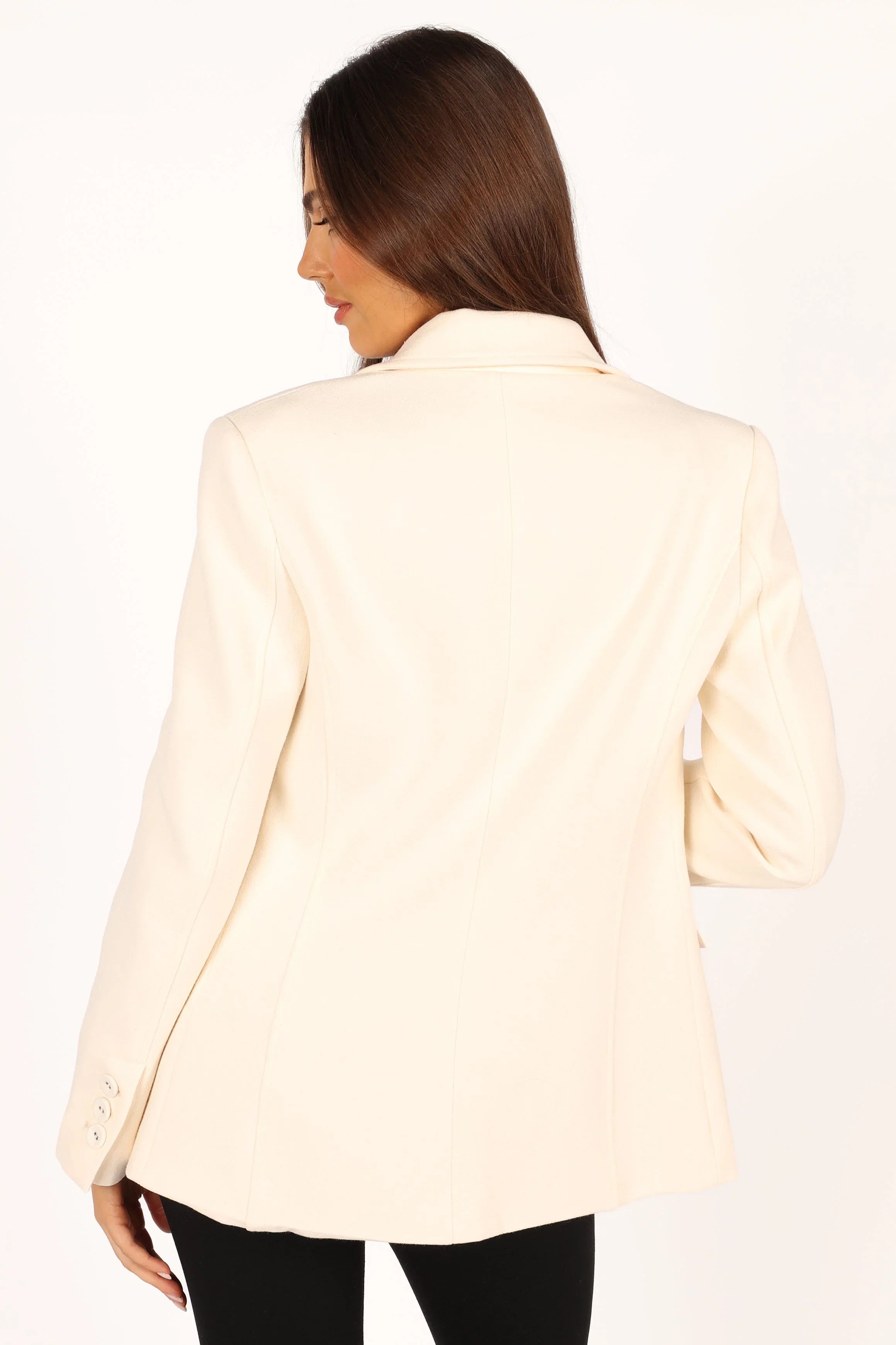 Lillian Button Front Blazer Cream