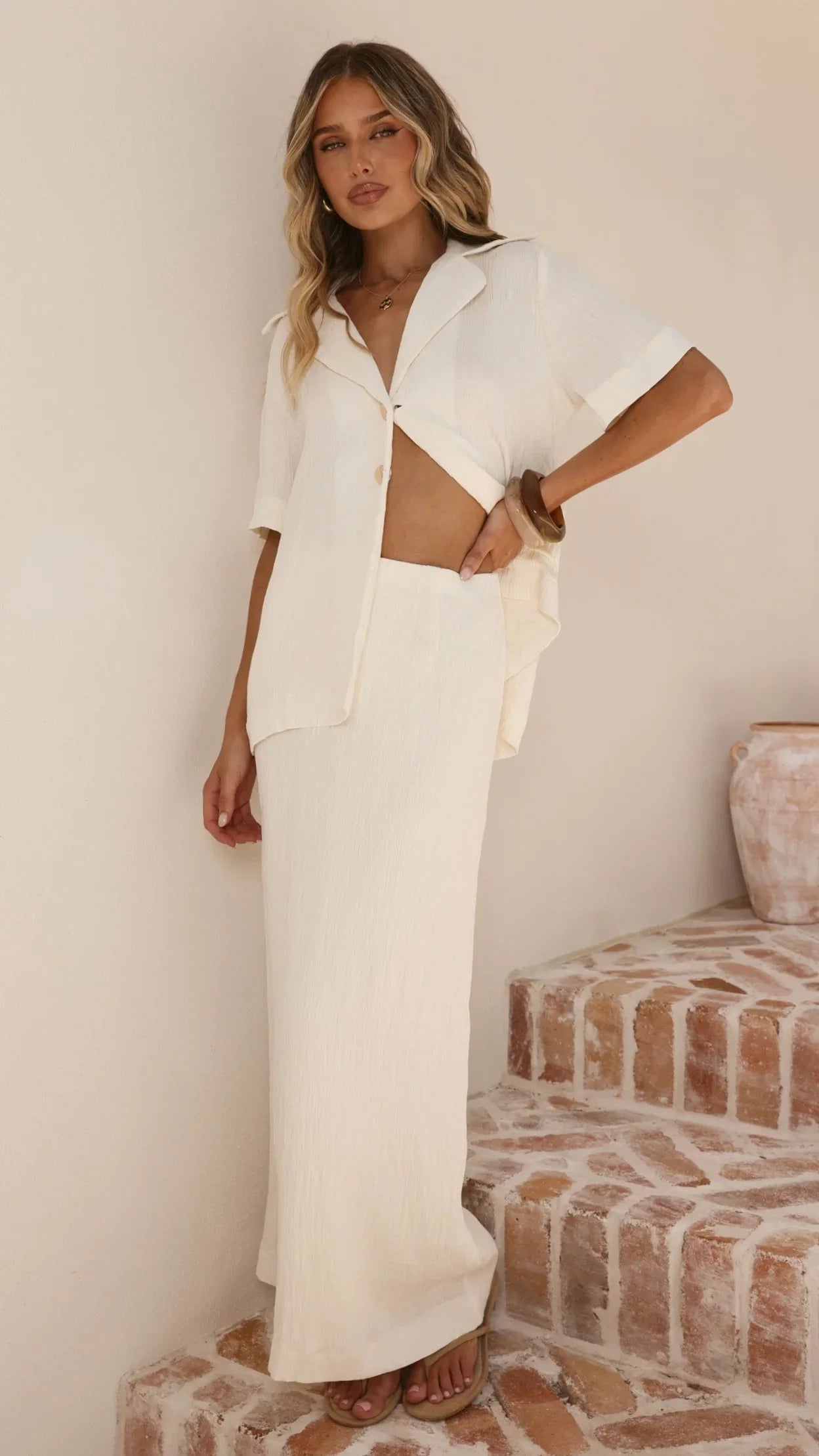 Razi Maxi Skirt Ivory