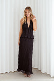 Zafira Textured Halter Top Black