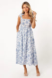 Janie Midi Dress Blue Floral