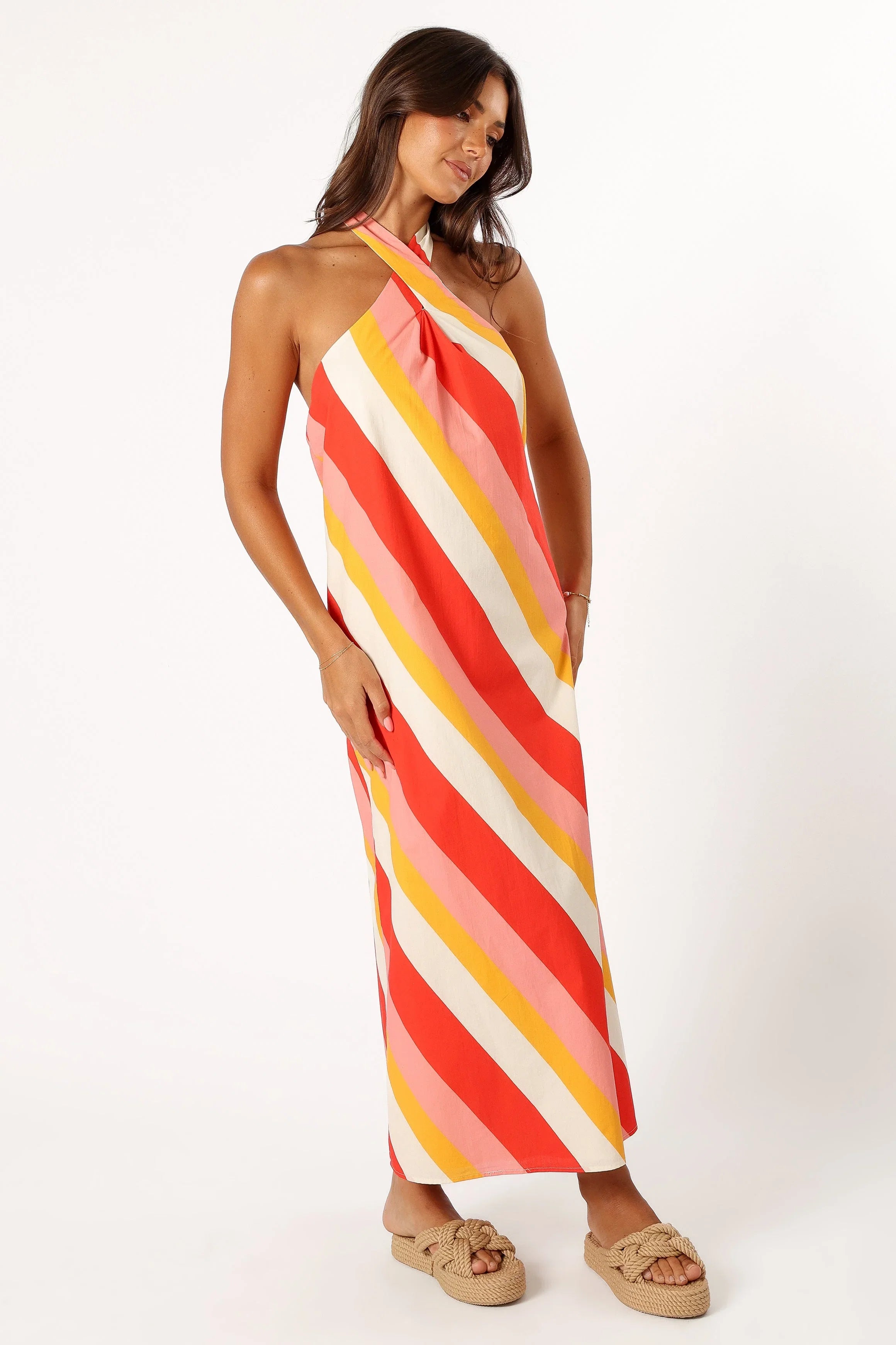 Sabbia Maxi Dress Pink Stripe