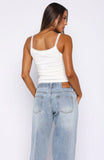 Holding On To You Lace Trim Top White