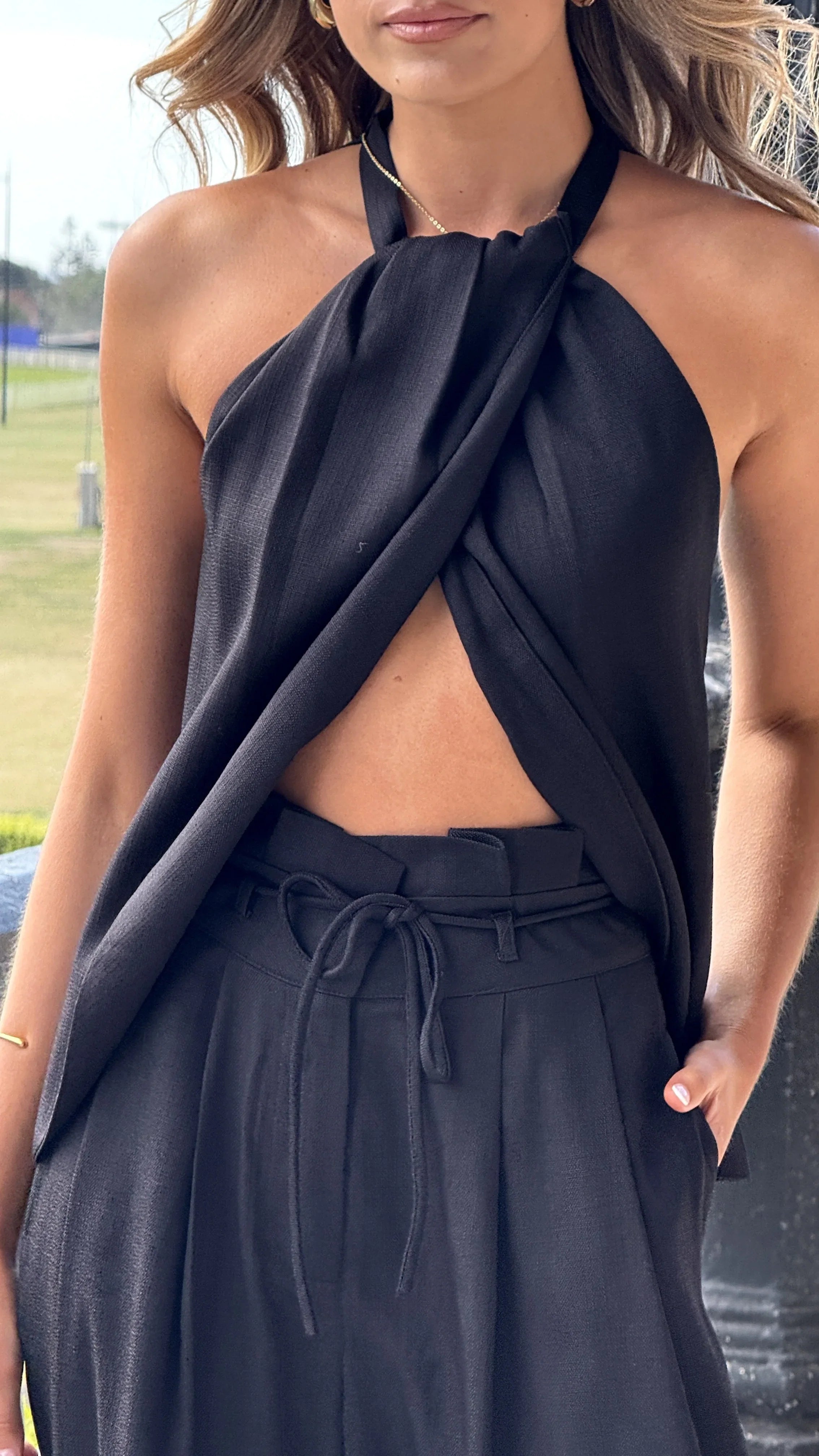 Melinda Halter Top Black