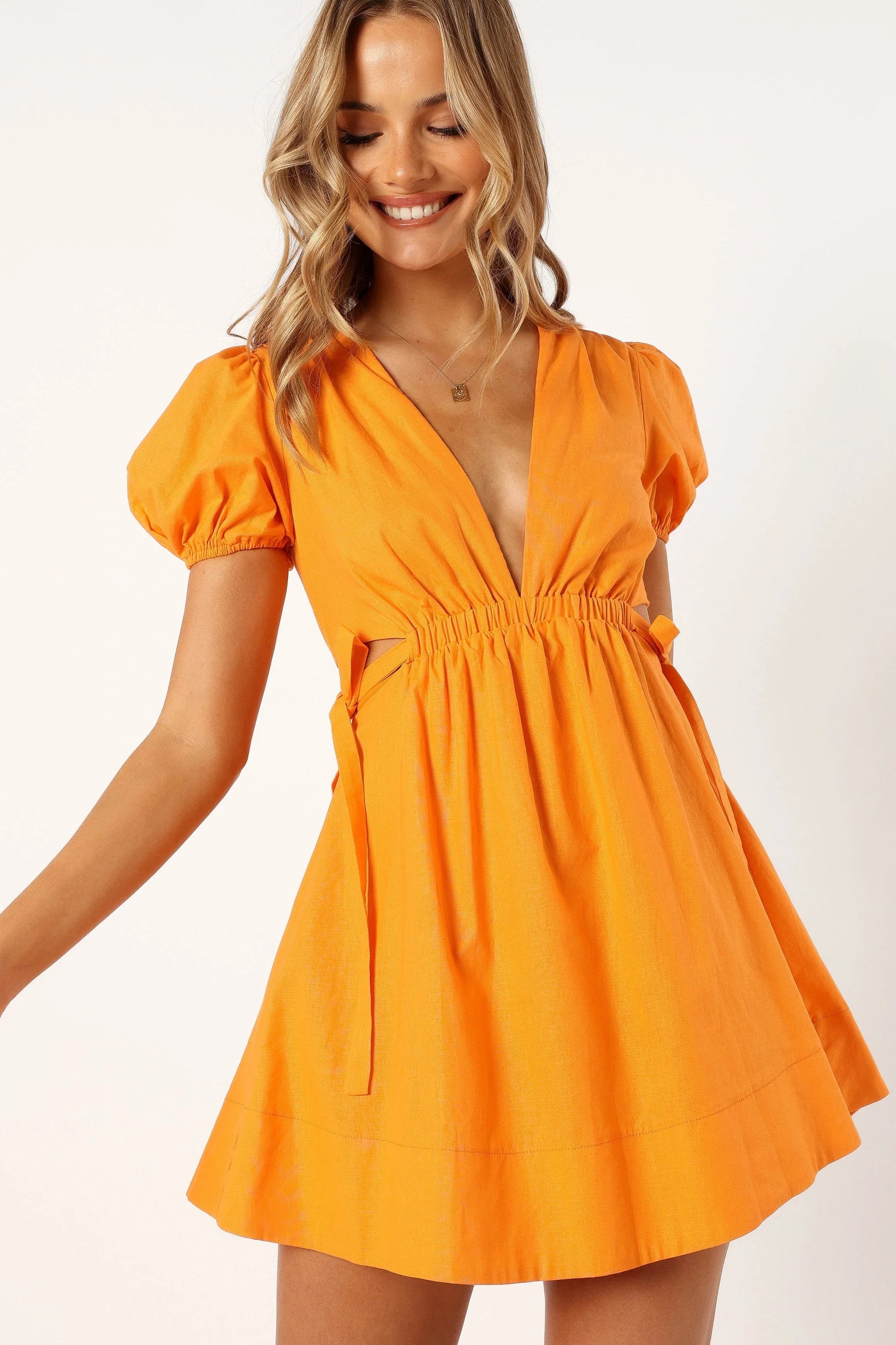 Sachie Cut Out Mini Dress Orange