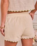 Powdered Bloom Embroidered Floral Shorts