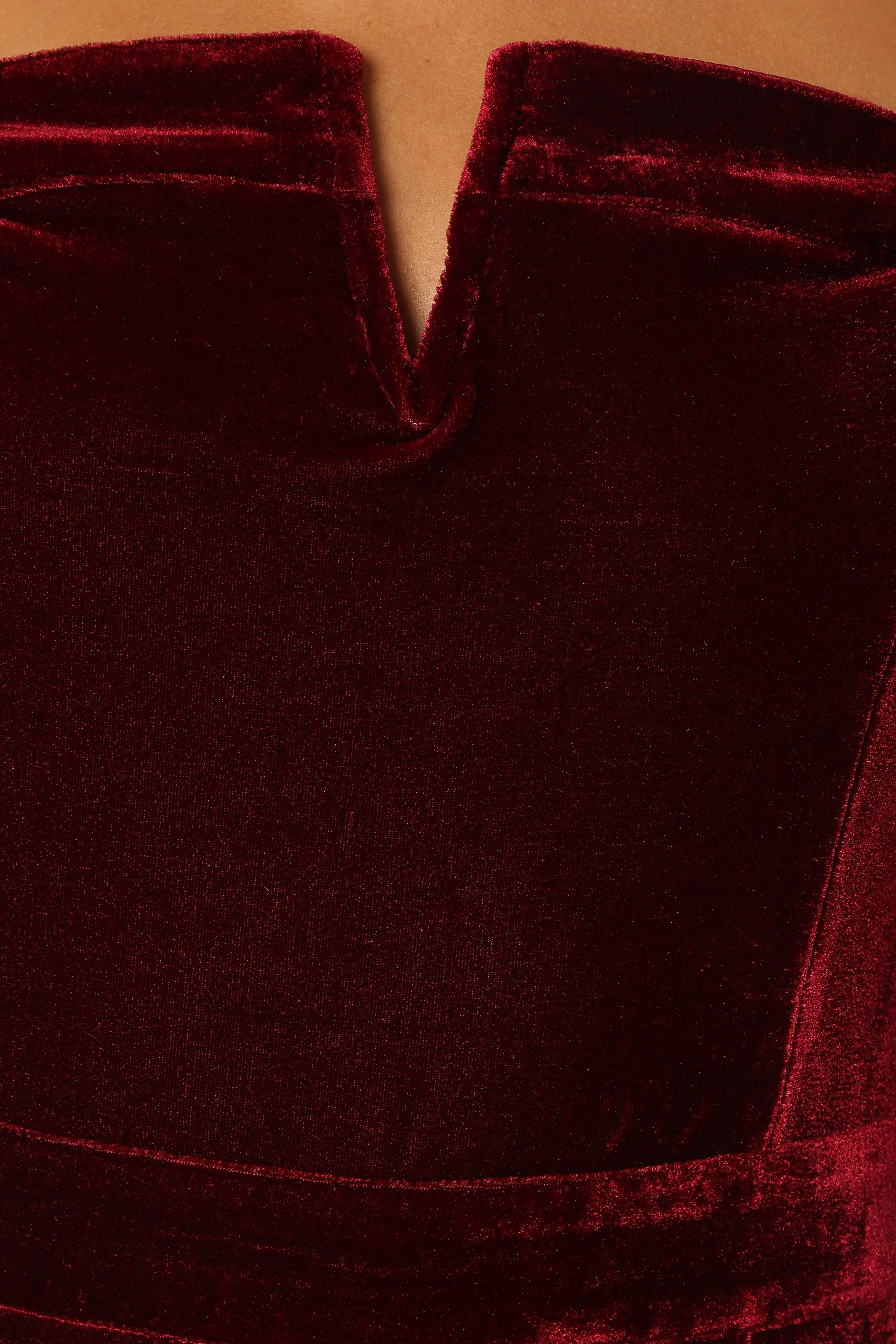 Lexie Velvet Jumpsuit Burgundy