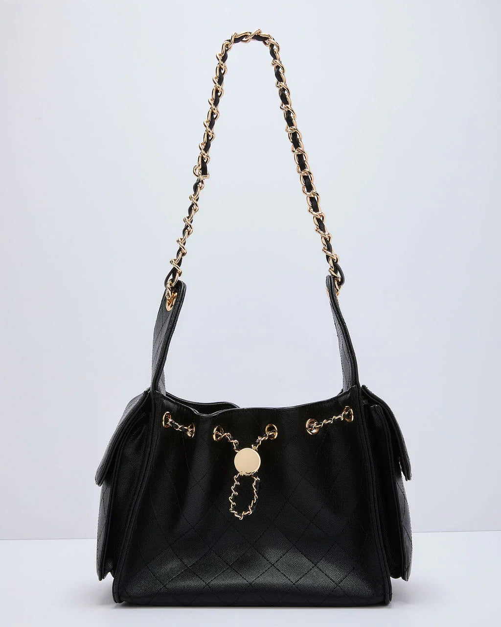 Borgia Quilted Crossbody Bucket Bag
