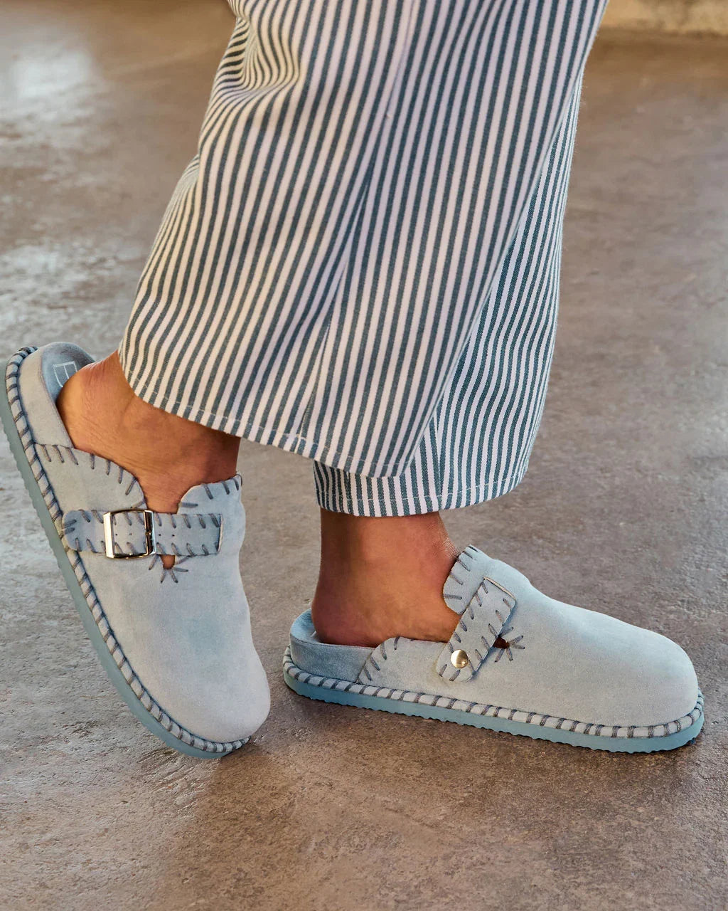 Chic Comfort Stitch Slip On Mules