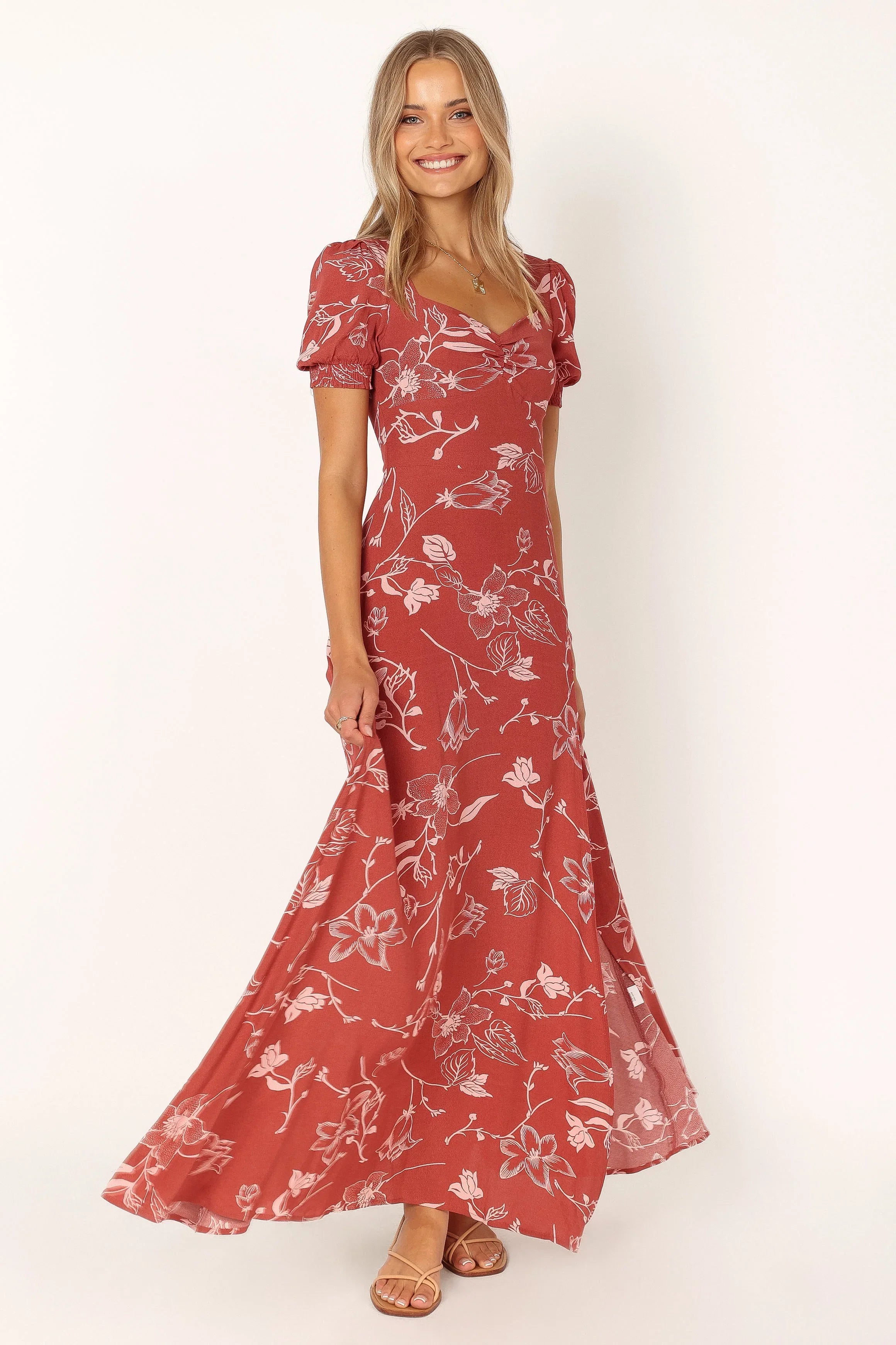 Franklin Maxi Dress Rust Floral