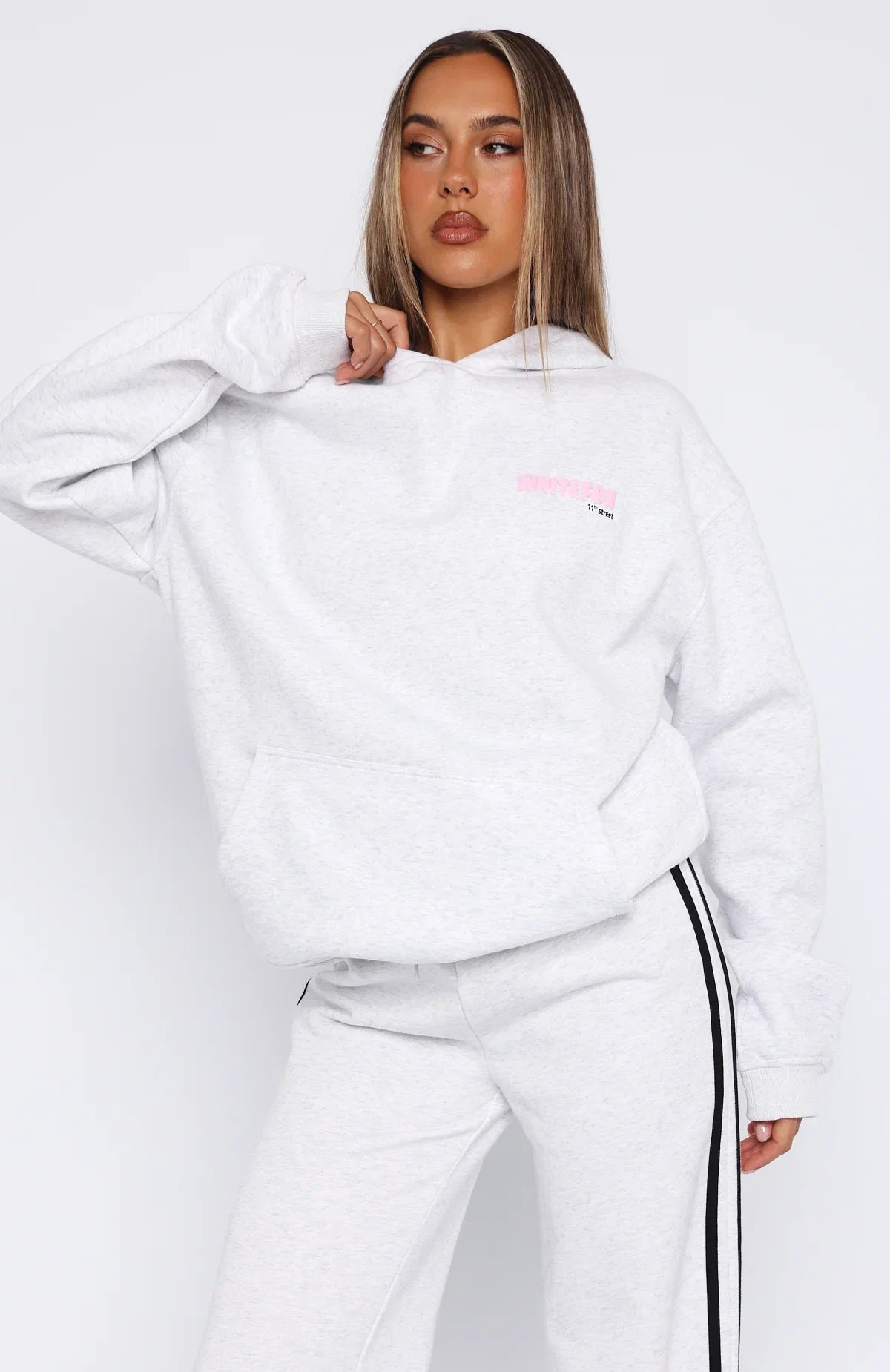 11th Street Shes So Lucky Oversized Hoodie Leopard Splice