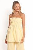 Ember Strapless Tunic Top Butter Yellow