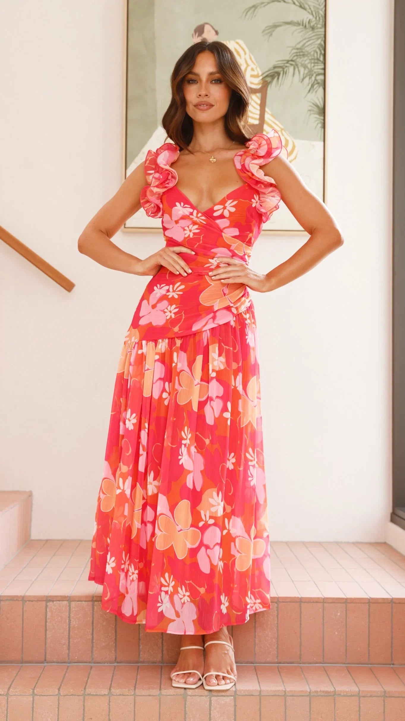 Alma Maxi Dress Blood Orange