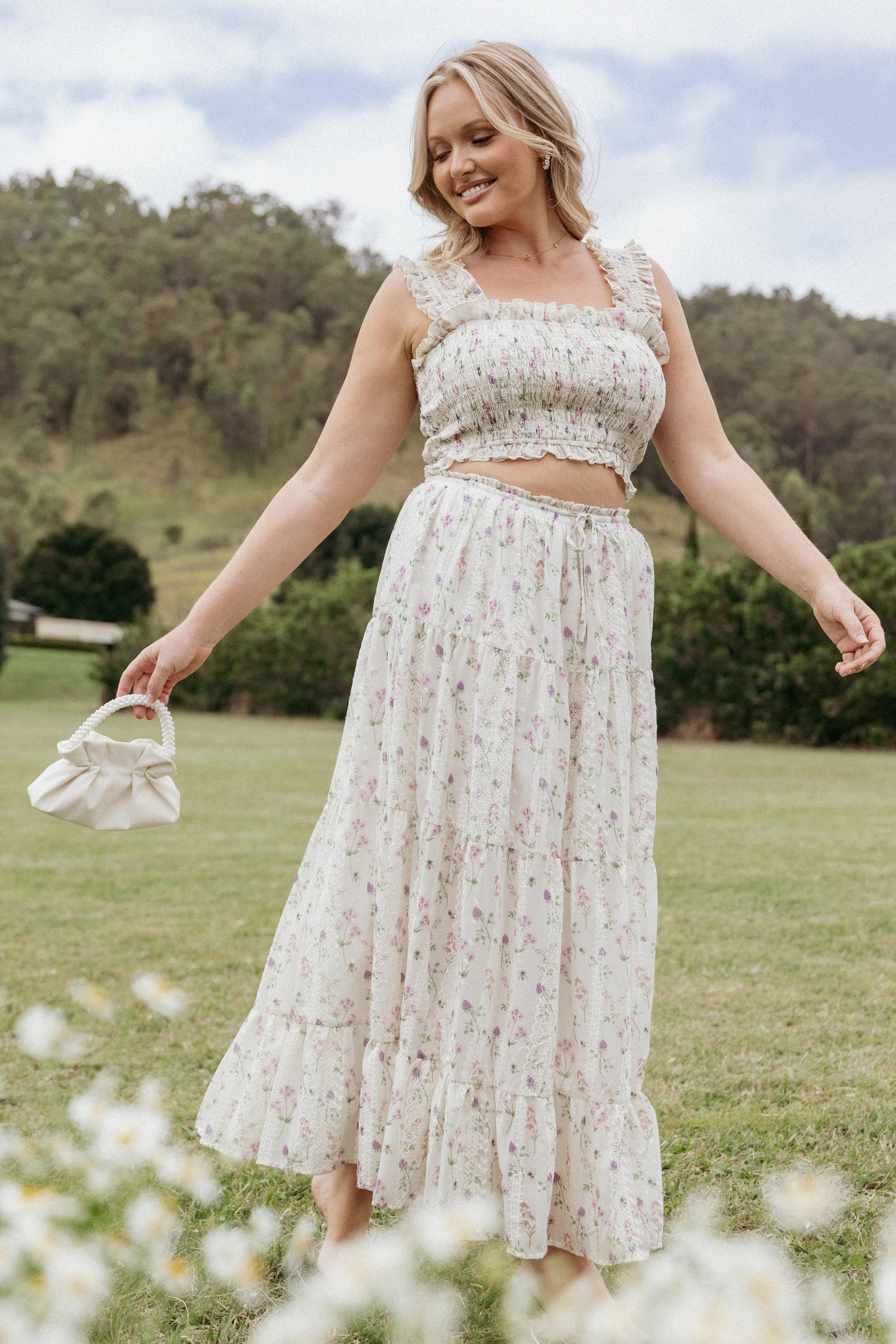 Amberlyn Maxi Skirt Pink Floral