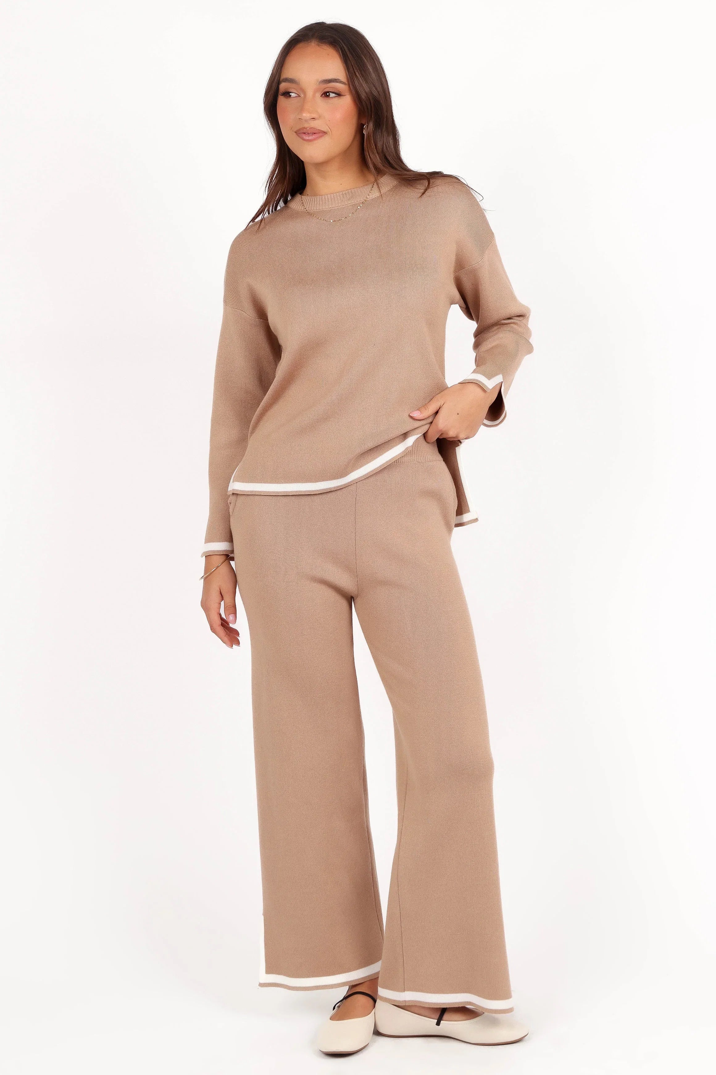 Nathan Two Piece Knit Set Latte