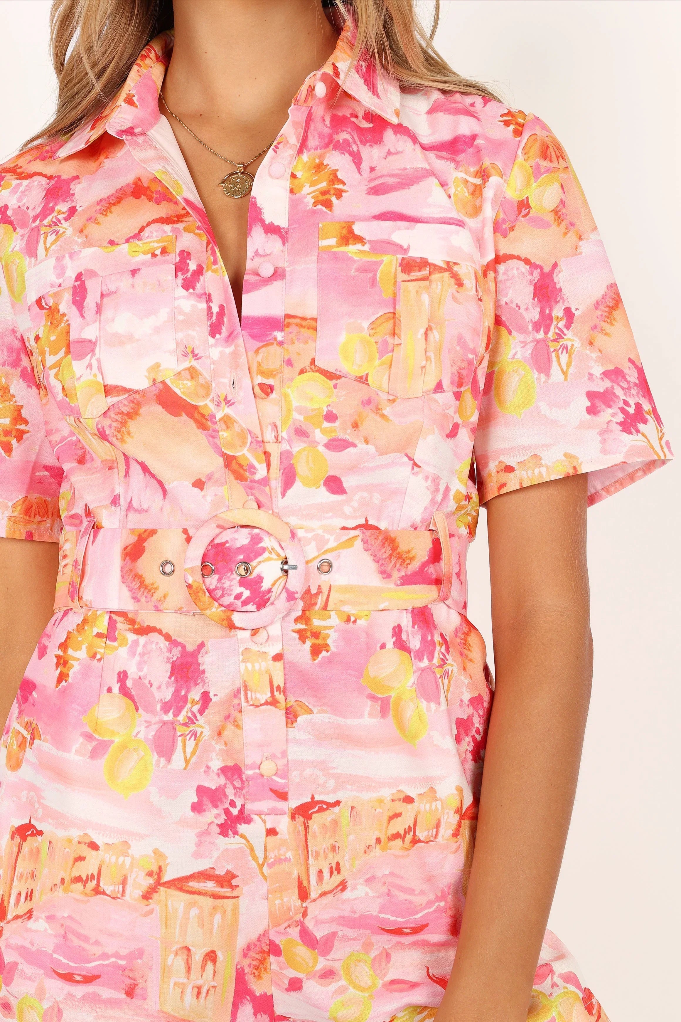 Arianna Romper Pink Scenic