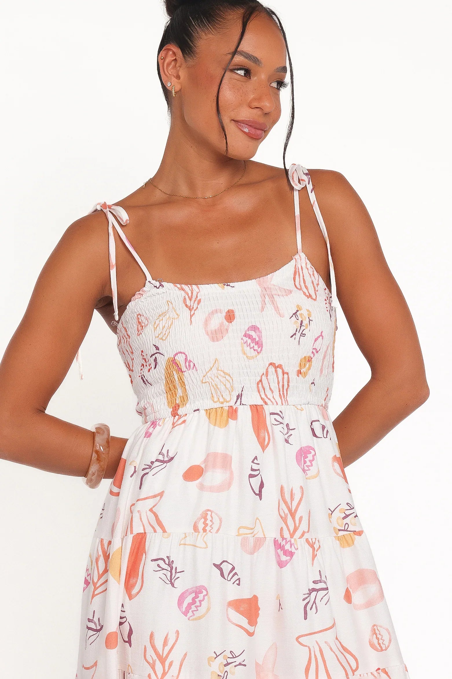 Bairbre Maxi Dress Pink Beach Print