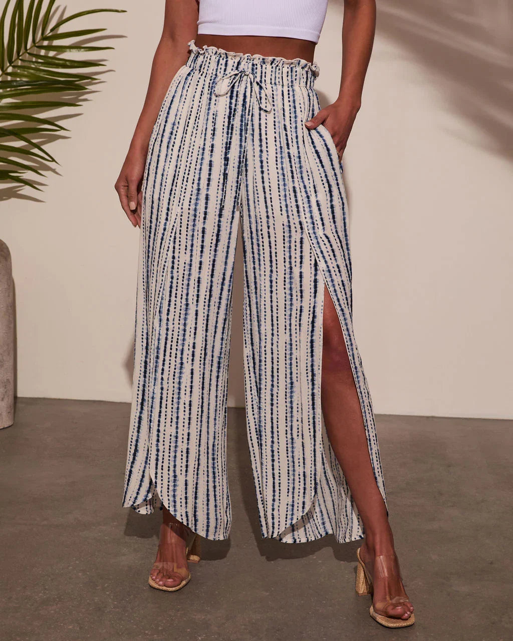 Jessey Abstract Side Slit Pants