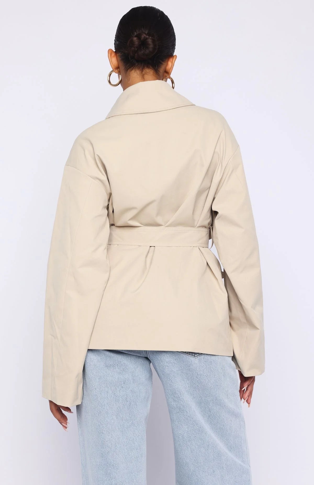 Could Touch Cropped Trench Jacket Sand