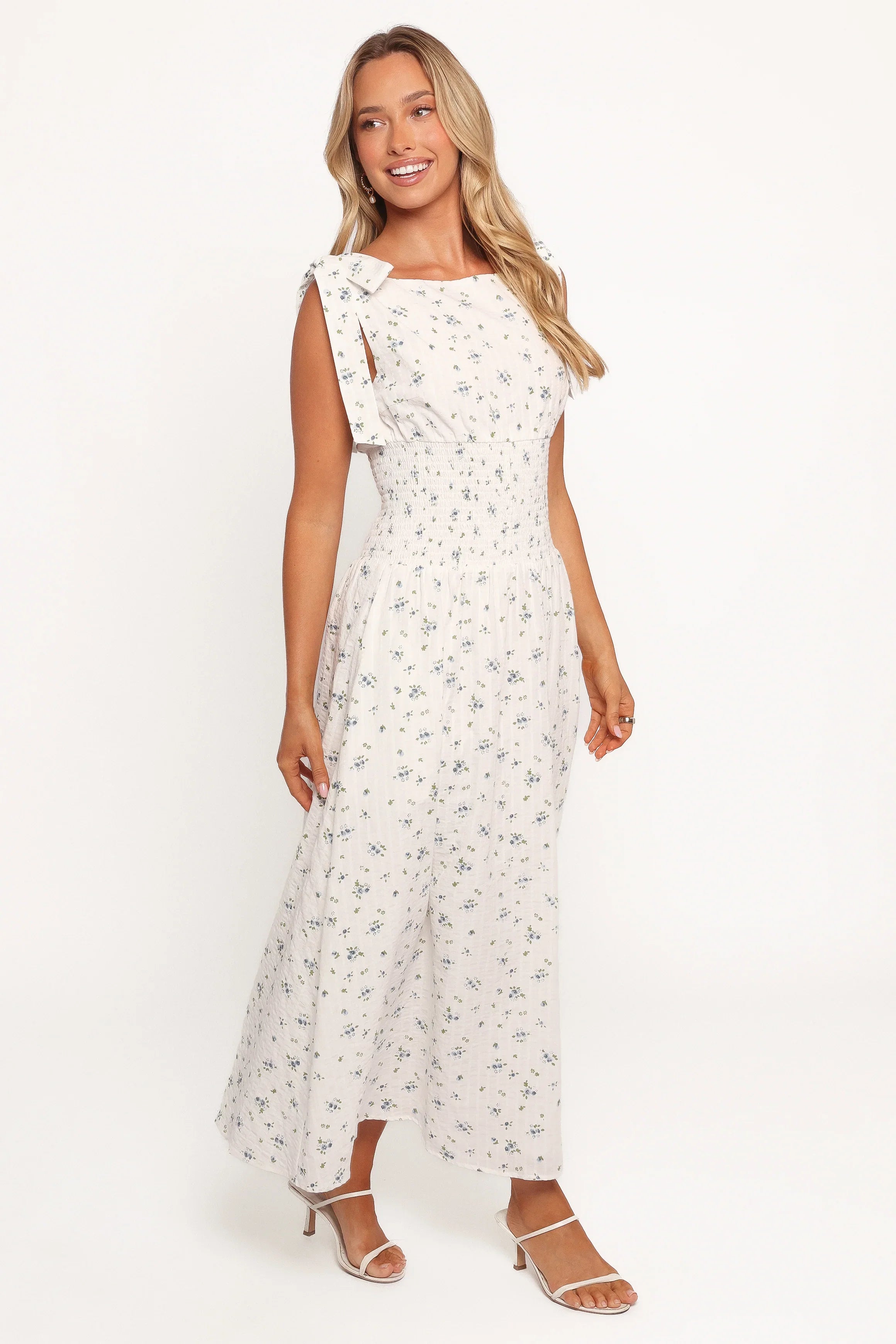 Leticia Midi Dress Blue Ditsy Floral