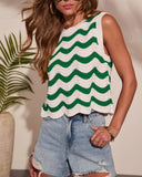 Island Ease Knit Chevron Print Tank Top