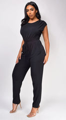 Novi Black Tie Waist Jumpsuit
