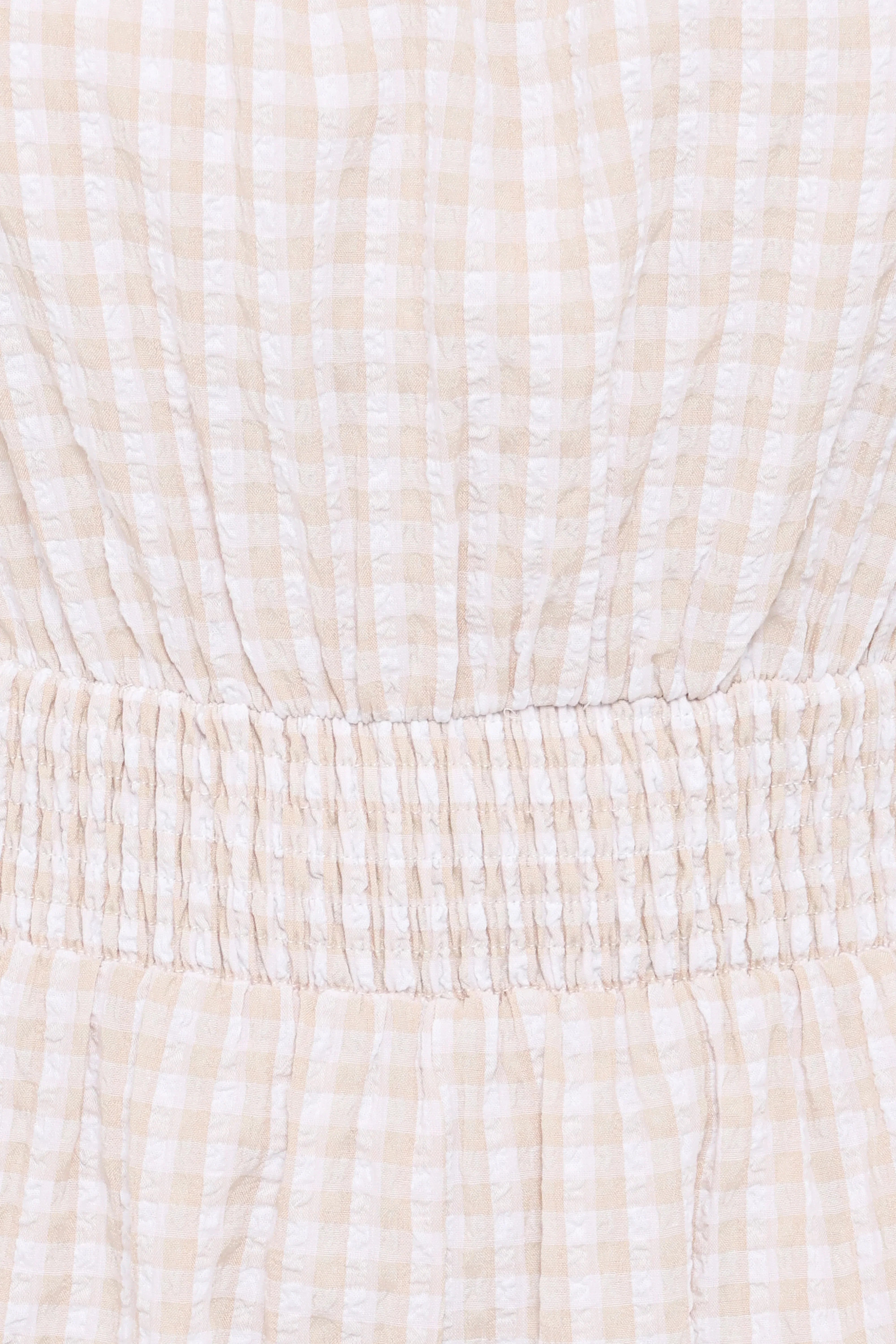 Felicity Romper Beige Gingham