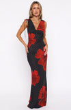 Thats Amore Maxi Dress Black Scarlet Bloom