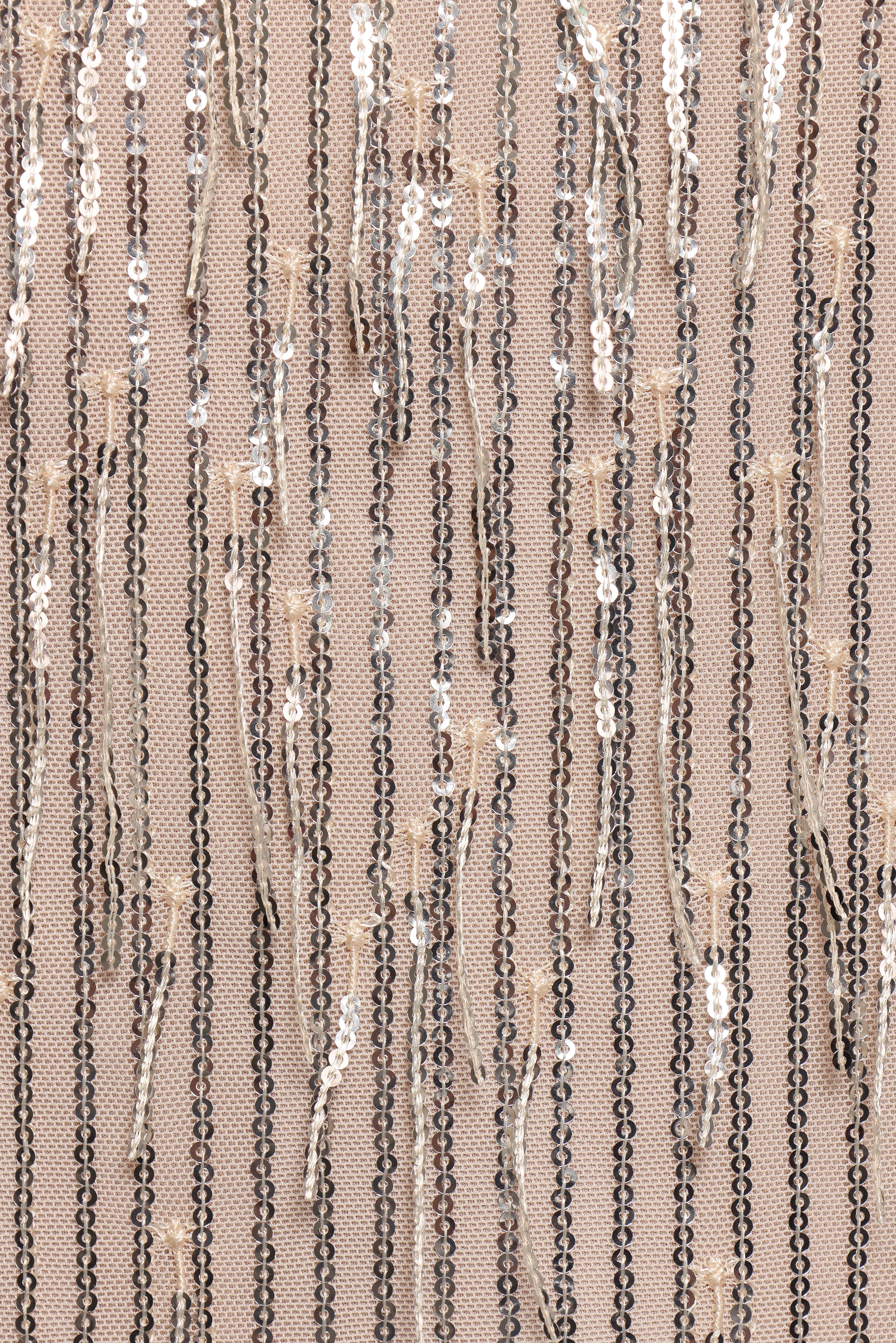 Serena Sequin Mini Dress Nude Silver
