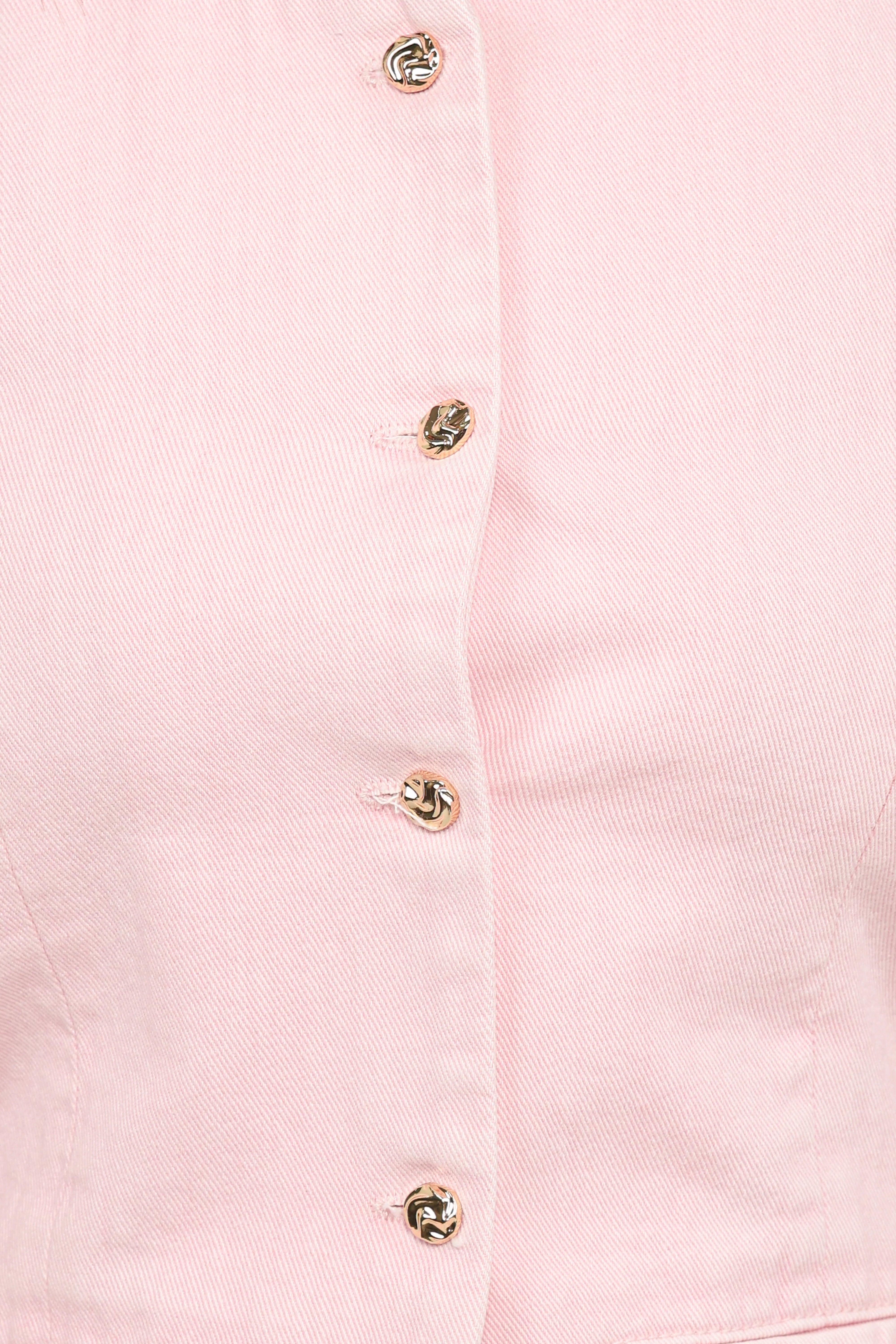 Ailis Denim Vest Top Dusty Pink