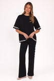 Vespa Knitted Tee Black White