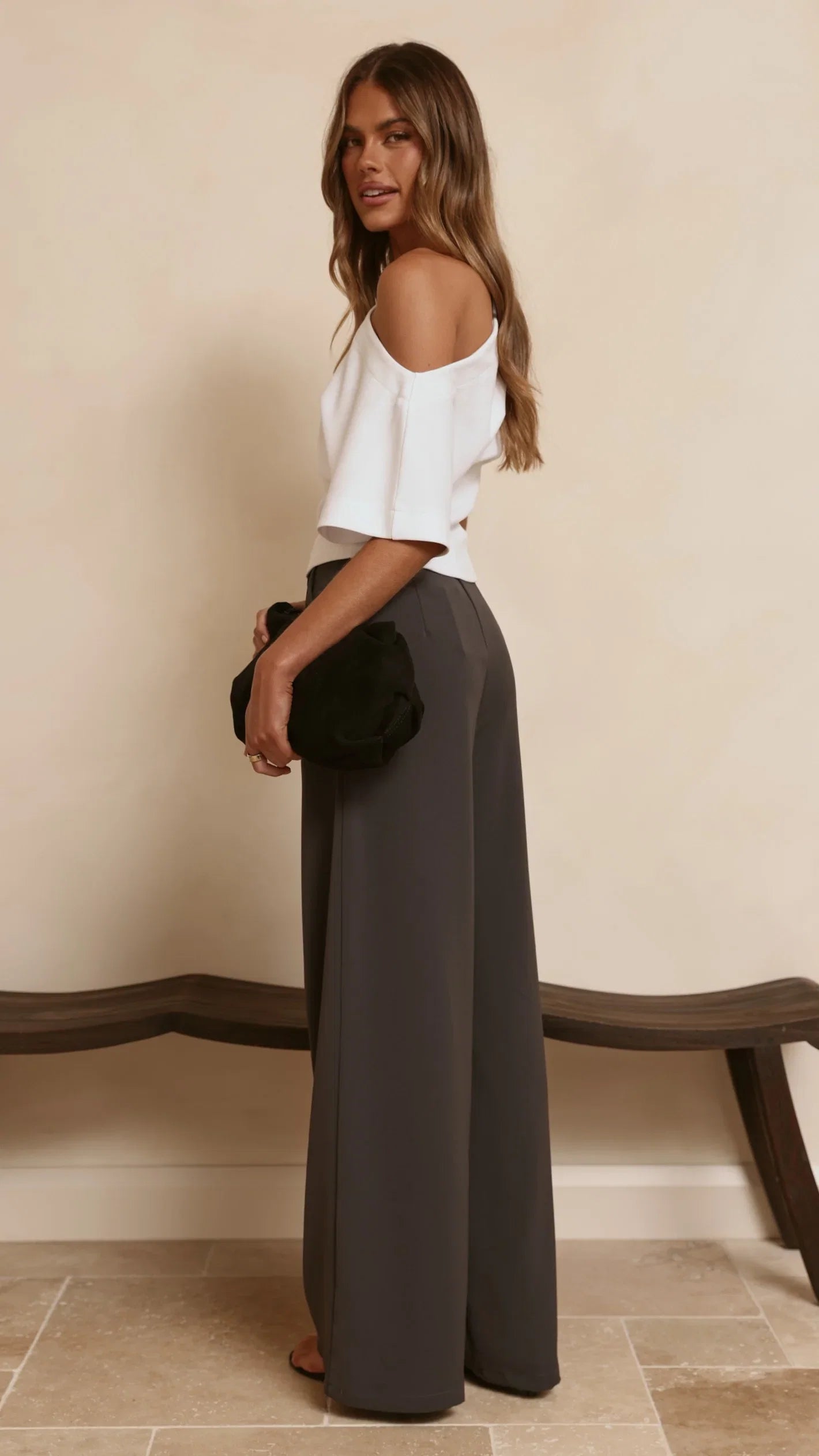 Maeva Tailored Pants Charcoal