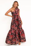 Betina Bow Front Maxi Dress Brown Floral