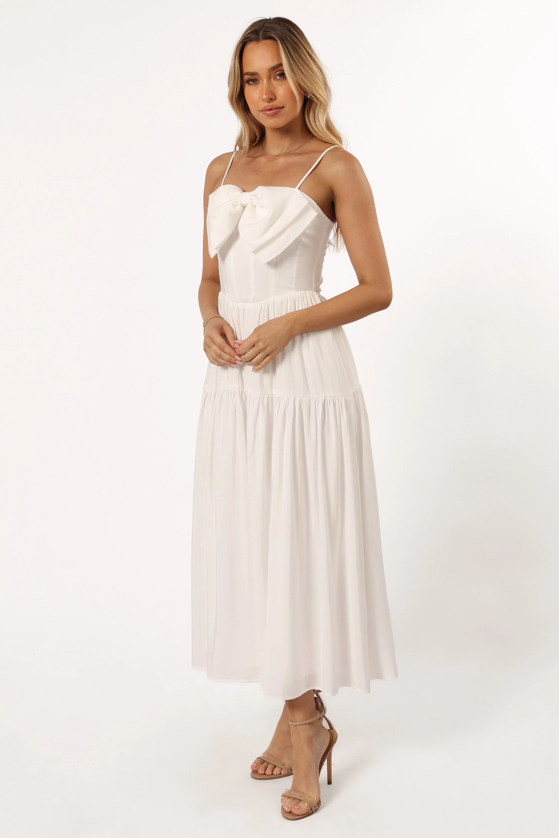 Maeve Midi Bow Dress Ivory