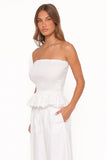 Stori Shirred Top White Broderie
