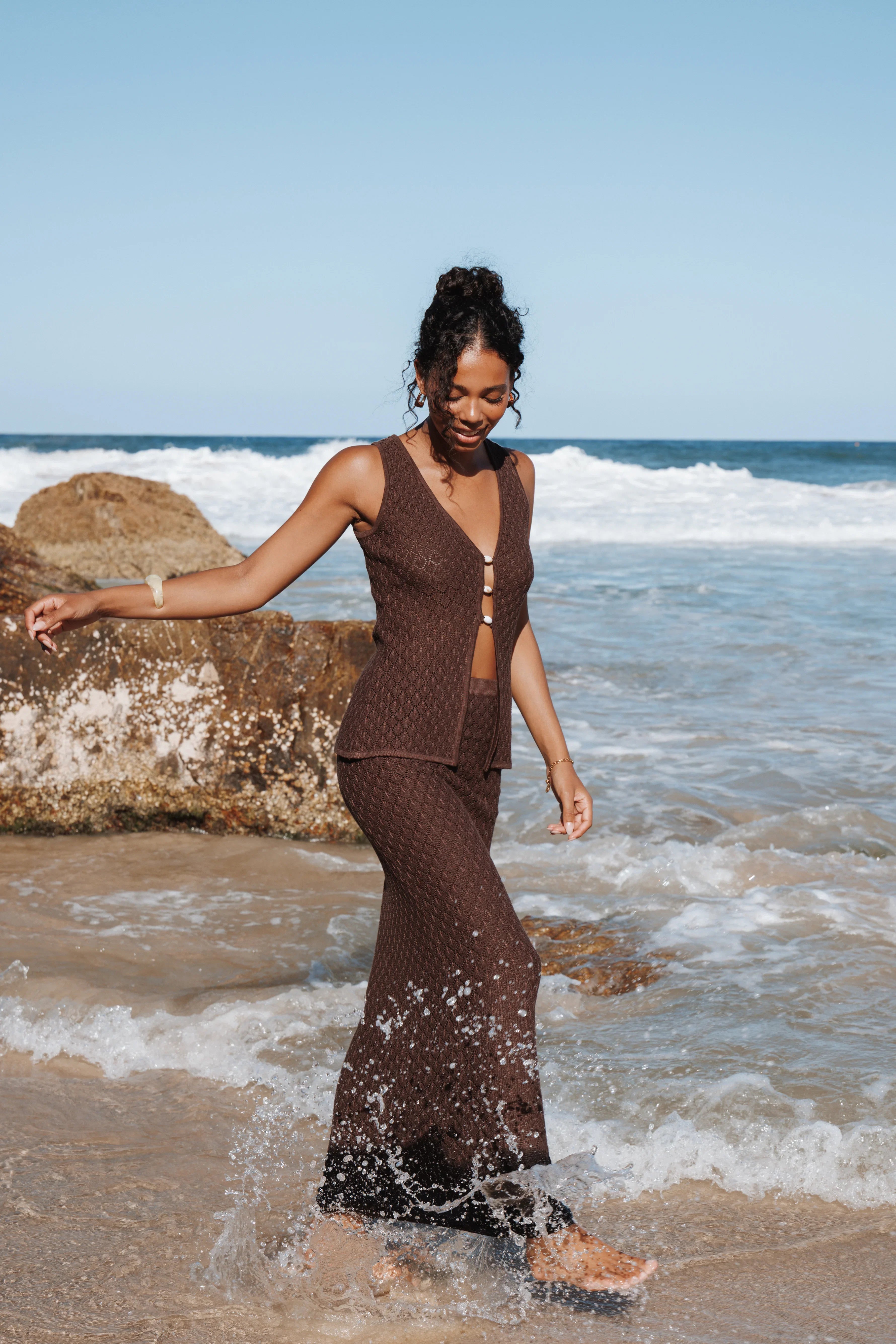 Asplie Knit Maxi Skirt Espresso
