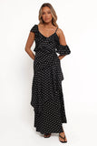 Adelina Maxi Dress Black Polka Dot