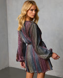 Ameina Wrap Lurex Mini Dress