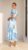 Amberose Maxi Dress Blue Green