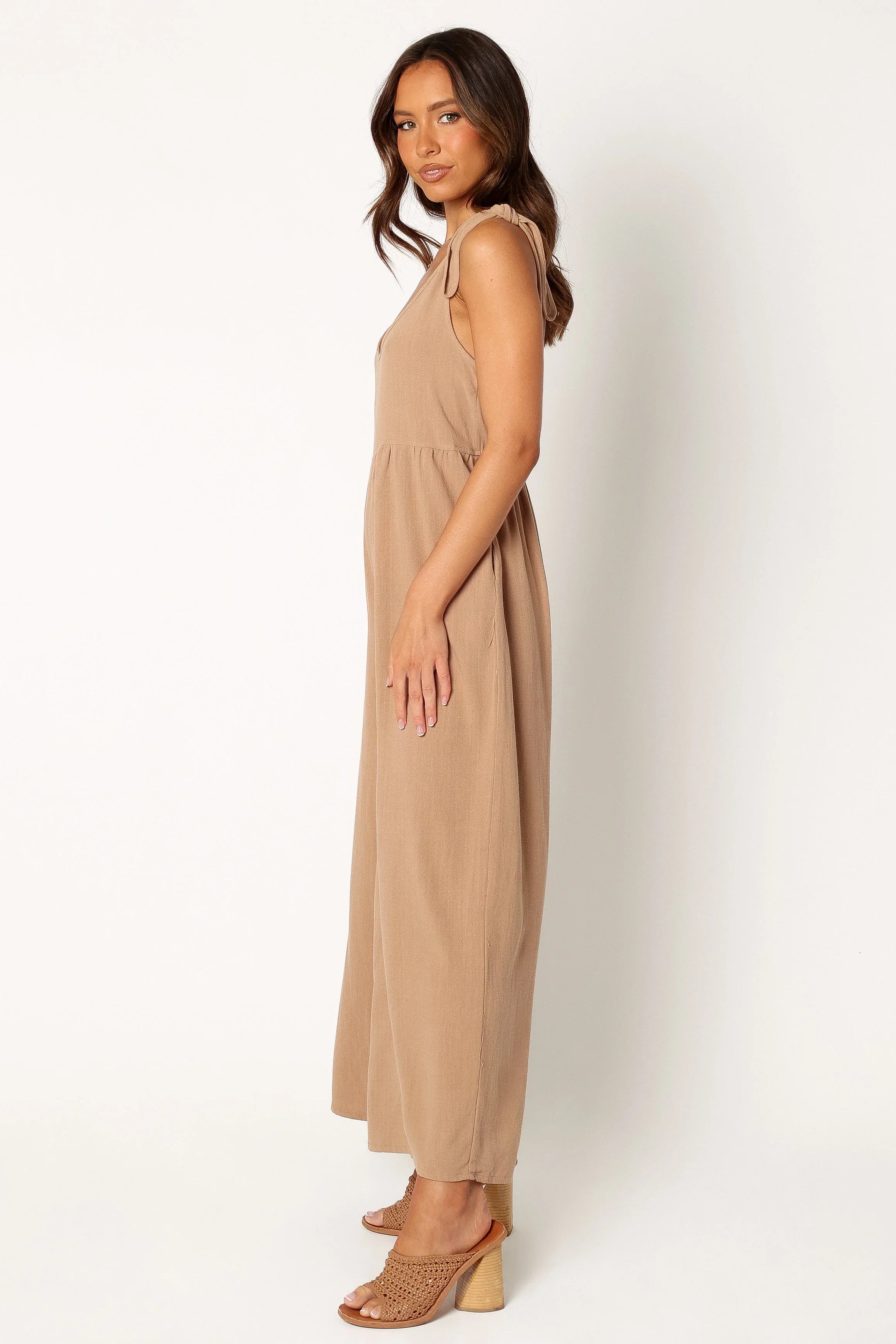 Ayla Linen Jumpsuit Mocha