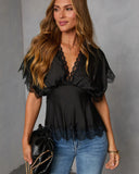 Sereina Satin Lace Trim Top