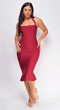 Kayden Burgundy Red Mermaid Bandage Dress