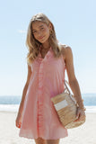Cassandra Ruffle Mini Dress Pale Pink