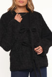 Kimmy Bow Oversized Cardigan Black