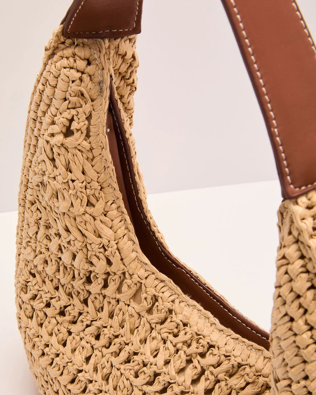 Seaside Sculpt Woven Crochet Straw Bag